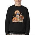 Turkey Read Books Reading Fall Thanksgiving Teacher Youth Crewneck Sweatshirt