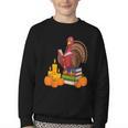 Turkey Reading Books Fall Thanksgiving Teacher Book Youth Crewneck Sweatshirt Turkey Reading Books Fall Thanksgiving Teacher Book Youth Crewneck Sweatshirt