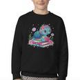Turtle Bookworm Reading Book Bookworm Book Nerd Cute Graphic Youth Crewneck Sweatshirt