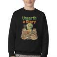 Unearth a Story Triceratops Dinosaur Reading Books Cute Dino Youth Crewneck Sweatshirt Unearth a Story Triceratops Dinosaur Reading Books Cute Dino Youth Crewneck Sweatshirt