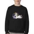 Unicorn Bookworm Believe In Yourself Cute And Inspirational Youth Crewneck Sweatshirt