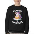 Unicorn Teacher Reading Is Magical Book Youth Crewneck Sweatshirt