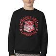 Valentine Book Lover Books Are My Love Language Women Girl Youth Crewneck Sweatshirt