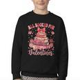 Valentine All Booked For Valentines Book Lovers Teacher Kid Youth Crewneck Sweatshirt