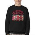 Valentines All Booked For Valentine Book Lover Teacher Youth Crewneck Sweatshirt