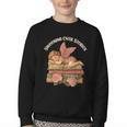 Valentine's Swooning Over Stories Cupid And Book Lover Tee Youth Crewneck Sweatshirt Valentine's Swooning Over Stories Cupid And Book Lover Tee Youth Crewneck Sweatshirt