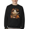 Vintage Ghost Book Reading Pumpkin Gothic Halloween Teachers Youth Crewneck Sweatshirt Vintage Ghost Book Reading Pumpkin Gothic Halloween Teachers Youth Crewneck Sweatshirt