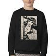 Vintage Vampire Bat Vampire Pin Up Girl Horror Comic Book Youth Crewneck Sweatshirt Vintage Vampire Bat Vampire Pin Up Girl Horror Comic Book Youth Crewneck Sweatshirt