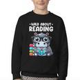 Wild About Reading Book Lover Hippo Youth Crewneck Sweatshirt