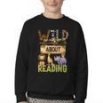 Wild About Reading Reading Books And Bookworm Library Day Youth Crewneck Sweatshirt