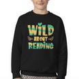 WILD ABOUT READING I Love Books Bookworm Library Day Youth Crewneck Sweatshirt WILD ABOUT READING I Love Books Bookworm Library Day Youth Crewneck Sweatshirt