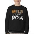 WILD ABOUT READING Reading Books Bookworm Library Day Youth Crewneck Sweatshirt WILD ABOUT READING Reading Books Bookworm Library Day Youth Crewneck Sweatshirt