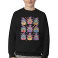 Witches Reading Books Halloween Cute Teens Kids Youth Crewneck Sweatshirt