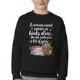Woman Cannot Survive On Books Alone She Also Needs Yarn Youth Crewneck Sweatshirt Woman Cannot Survive On Books Alone She Also Needs Yarn Youth Crewneck Sweatshirt