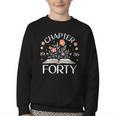 Women's 1986 Chapter Forty 40th Birthday Wildflower Book 40 Year Old Youth Crewneck Sweatshirt