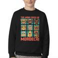 Women's DCC Many Faces Of Mordecai Grid Gamer Series Book Youth Crewneck Sweatshirt