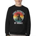 Women's Easily Distracted By Books Youth Crewneck Sweatshirt Women's Easily Distracted By Books Youth Crewneck Sweatshirt