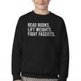 Women's Read Books Lift Weights Fight Fascists Reading Activism Youth Crewneck Sweatshirt Women's Read Books Lift Weights Fight Fascists Reading Activism Youth Crewneck Sweatshirt