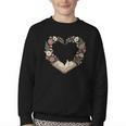 Women's Vintage Book Lover Valentine Heart Youth Crewneck Sweatshirt