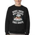 Women's Wild Dreams Reading Giraffe Book Reader Zoo Animals Kids Youth Crewneck Sweatshirt