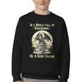 In a World Full Of Bookworms Be a Book Dragon Books Reading Youth Crewneck Sweatshirt In a World Full Of Bookworms Be a Book Dragon Books Reading Youth Crewneck Sweatshirt