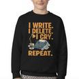 I Write Book Writer Author Book Writing Novelist Youth Crewneck Sweatshirt