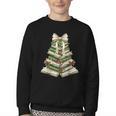 Xmas Tree Books Merry Christmas Coquette Bow Teacher Holiday Youth Crewneck Sweatshirt Xmas Tree Books Merry Christmas Coquette Bow Teacher Holiday Youth Crewneck Sweatshirt