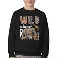 Zoo Animals Wild About Reading Books Reader Lover Librarian Youth Crewneck Sweatshirt
