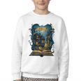 4 Books Are Portable Magic Bookish Reading Nerd Quote Youth Crewneck Sweatshirt 4 Books Are Portable Magic Bookish Reading Nerd Quote Youth Crewneck Sweatshirt