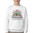 Abibliophobia Noun The Fear Of Running Out Of Books To Read Youth Crewneck Sweatshirt