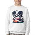 Adorable Book Lover Border Collie With Reading Glasses Cute Raglan Baseball Tee Youth Crewneck Sweatshirt Adorable Book Lover Border Collie With Reading Glasses Cute Raglan Baseball Tee Youth Crewneck Sweatshirt