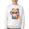 Adorable Book Lover Chipmunk With Reading Glasses Cute Premium Youth Crewneck Sweatshirt