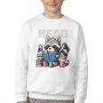 Animals Raccoon Reading Book Librarian Across America Kids Youth Crewneck Sweatshirt