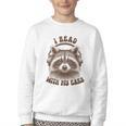 Audio Book Reader Book Lover Raccoon I Read With My Ears Youth Crewneck Sweatshirt