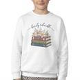 Barely Tolerable Book Lover Floral Quote Pride And Prejudice Youth Crewneck Sweatshirt