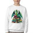 Book Dragon Reading Books Youth Crewneck Sweatshirt