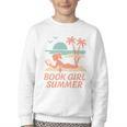 Book Girl Summer Book Reading Retro Sunset Youth Crewneck Sweatshirt