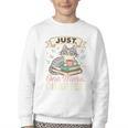 Book Lover Cute Cat Coffee Just 1 More Chapter Cozy Reading Youth Crewneck Sweatshirt
