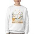 Book Lover Moonlight Reading Scene Night Youth Crewneck Sweatshirt