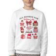 All Booked For Valentine's Day Book Lover Bookworm Bookish Youth Crewneck Sweatshirt