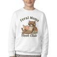 Bookish Feral Moms Book Club Raccoon Mother's Day Bookworm Youth Crewneck Sweatshirt