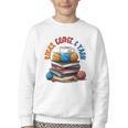 “Books Coffee & Yarn Enthusiast Cozy Reader Youth Crewneck Sweatshirt