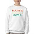 Books Coffee Cats Social Justice Youth Crewneck Sweatshirt