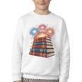 Books Fireworks 4th Of July Bookworm Patriotic Reader Youth Crewneck Sweatshirt Books Fireworks 4th Of July Bookworm Patriotic Reader Youth Crewneck Sweatshirt