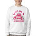 Books Are My Love Language Valentine Book Lover Youth Crewneck Sweatshirt Books Are My Love Language Valentine Book Lover Youth Crewneck Sweatshirt