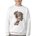 Books Lover Women Art Colorful Drawing Graphic Books Youth Crewneck Sweatshirt