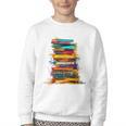 Books Painting Colorful Art Abstract Graphic Books Youth Crewneck Sweatshirt Books Painting Colorful Art Abstract Graphic Books Youth Crewneck Sweatshirt