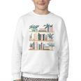 Bookshelves With Books & Plants Premium Youth Crewneck Sweatshirt