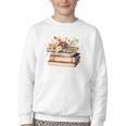 Booktrovert Vintage Wildflowers Books For Book Lovers Youth Crewneck Sweatshirt