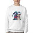 Bookworm Please I'm A Book Dragon Blue Dragon Youth Crewneck Sweatshirt